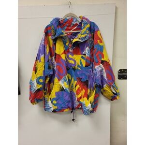 Mistral Vintage Anorak‎ Jacket Hong Kong Made Size M Colorful 90s Pullover